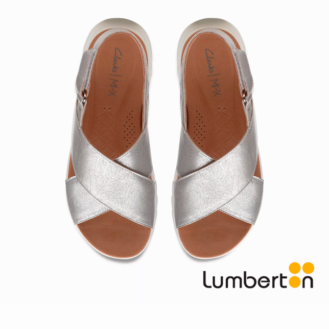 Sandalia plateada tiras cruzadas SILVER