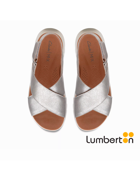 Sandalia plateada tiras cruzadas SILVER