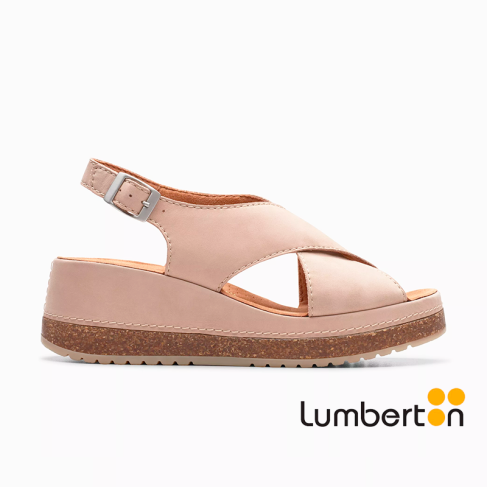 Sandalia tira cruzada beige...