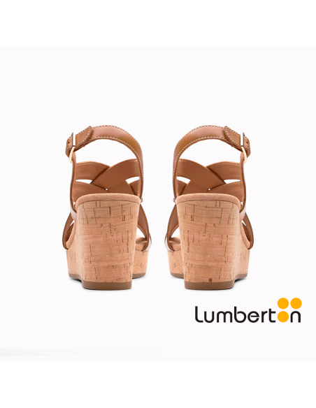 Zapato tiras marrones cruzadas SABINA