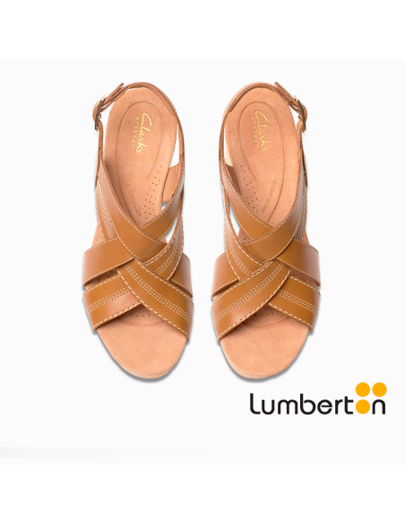 Zapato tiras marrones cruzadas SABINA