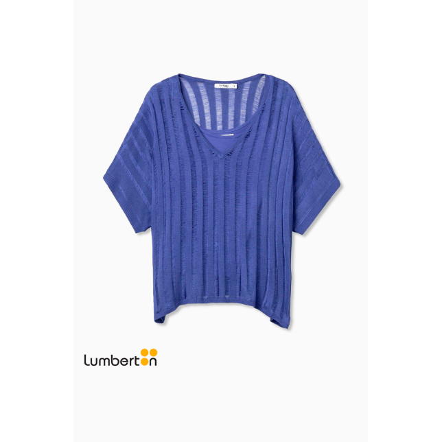 Jersey punto azul cobalto c/ pico... Jersey punto azul cobalto c/ pico...