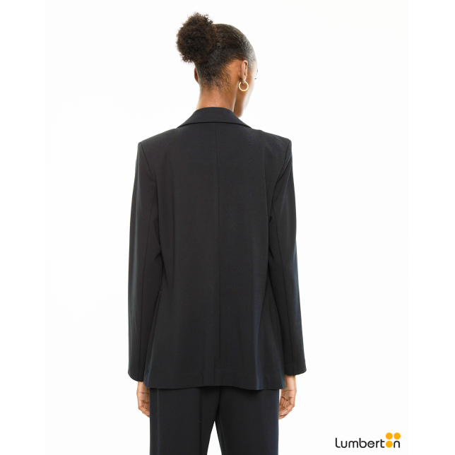 Americana confort negra cuello solapa...