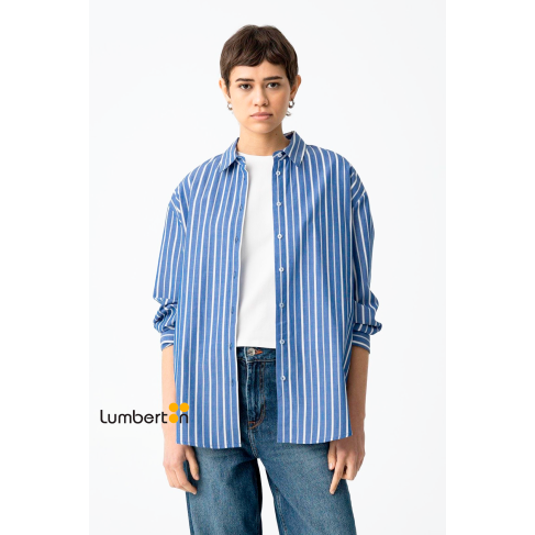 Camisa azul rayas blancas... 2