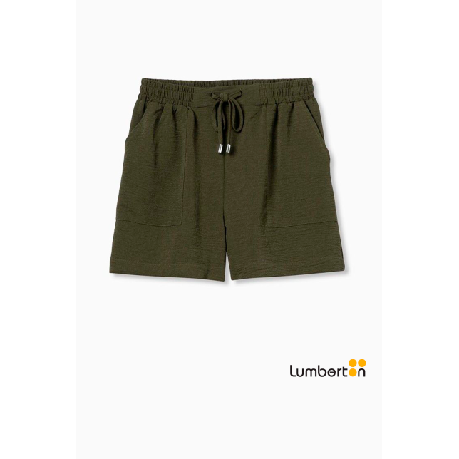 Shorts color verde kaki + con gom +...