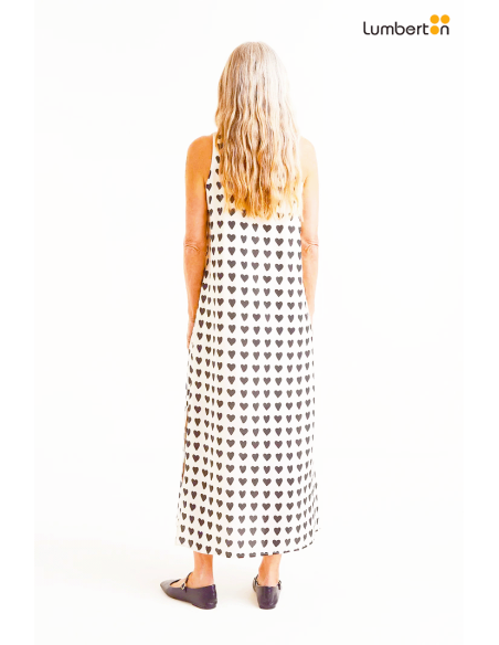 Vestido  largo estampado de corazones11013