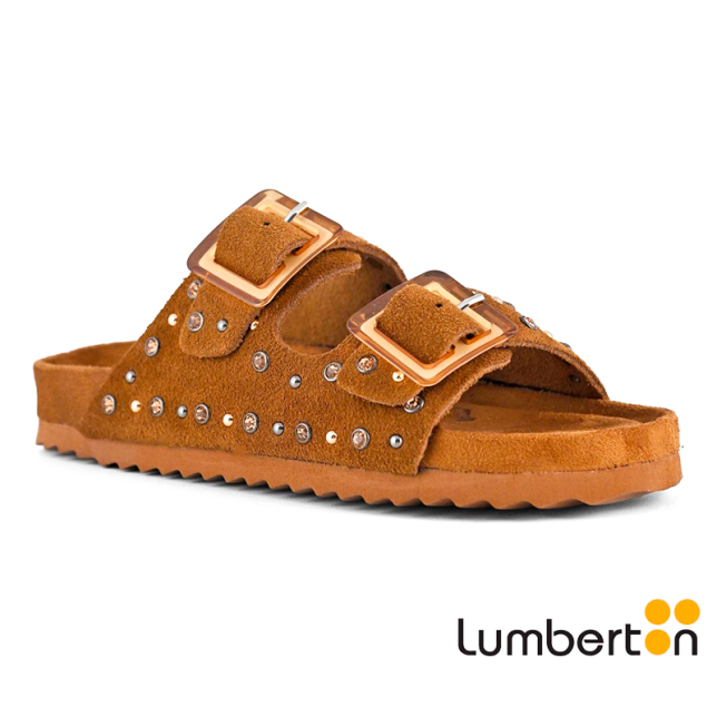 Sandalia marrón con detalle de... Sandalia marrón con detalle de...