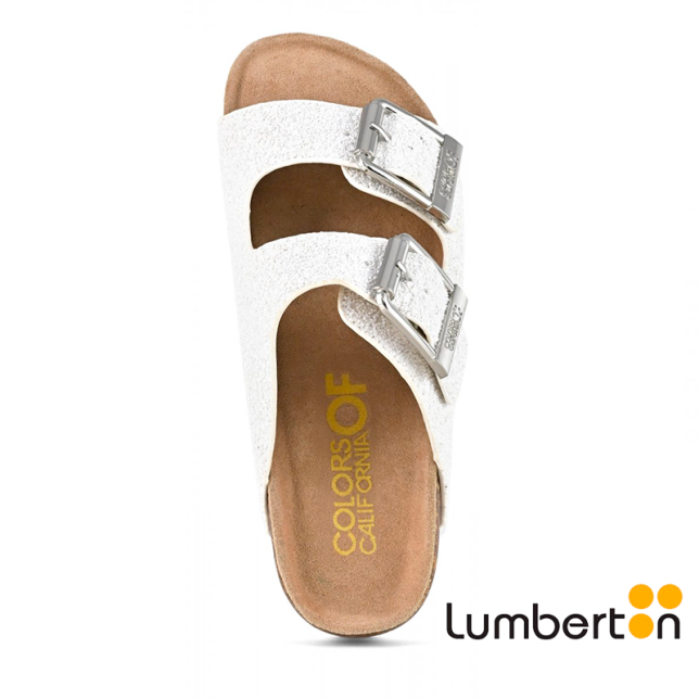 Sandalia blanca con detalle brillante...