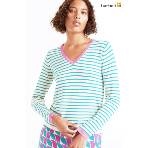Jersey cuello pico rayas...