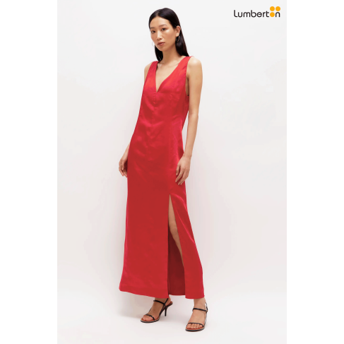Vestido largo satinado...