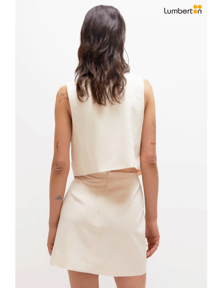 Chaleco corto de traje blanco11217