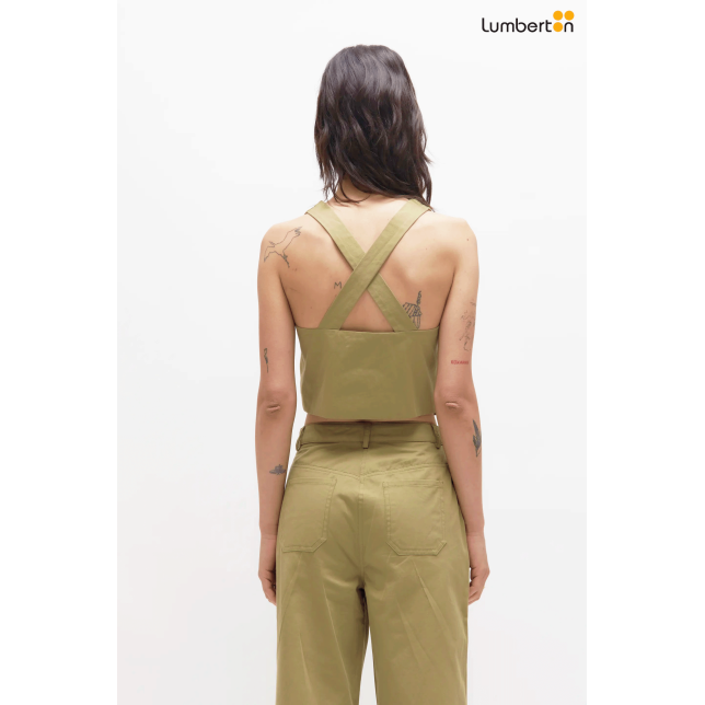 Chaleco corto espalda cruzada verde11268