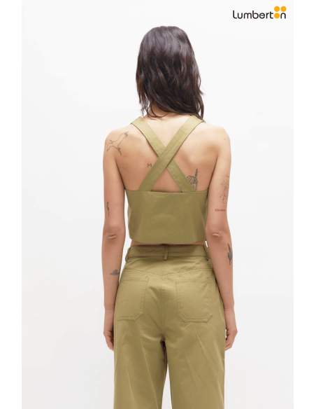 Chaleco corto espalda cruzada verde11268