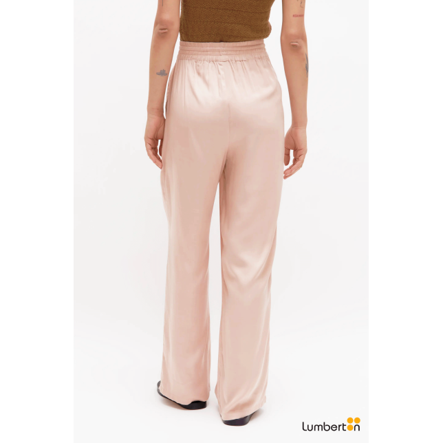 Pantalón fluido satinado rosa11219