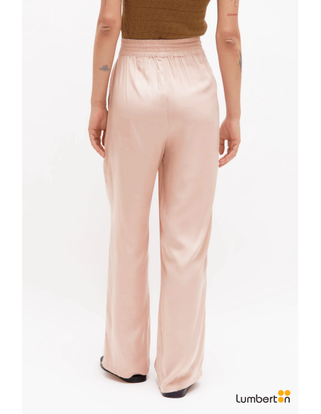 Pantalón fluido satinado rosa11219