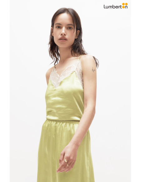 Top lencero satinado verde11215