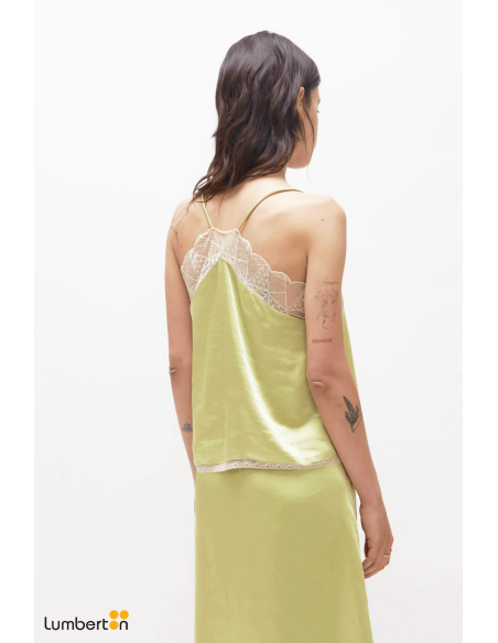 Top lencero satinado verde11215