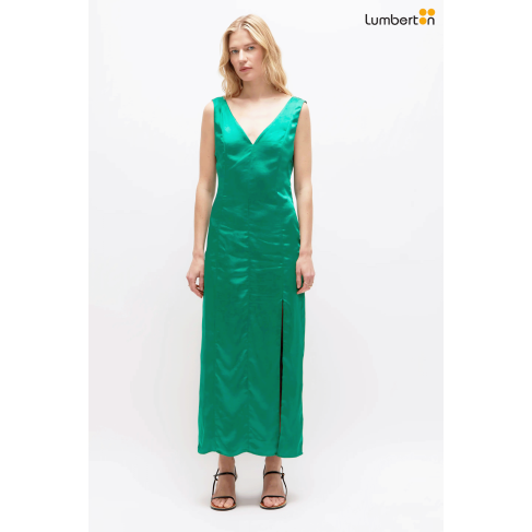 Vestido largo satinado...