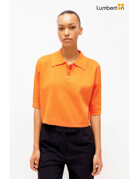 Jersei de punto manga corta naranja10614