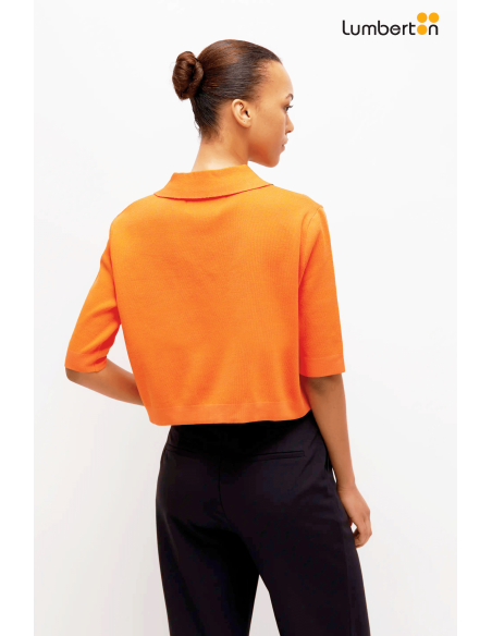 Jersei de punto manga corta naranja10614