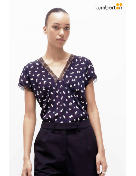 Top manga corta floral Linum41201