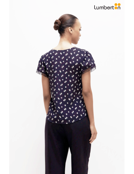 Top manga corta floral Linum41201