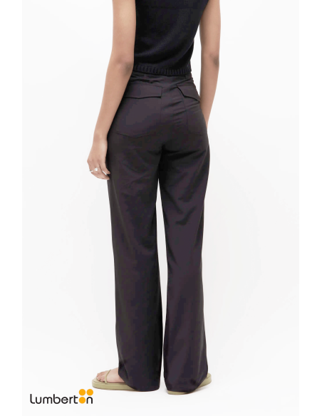 Pantalón recto traje negro11205