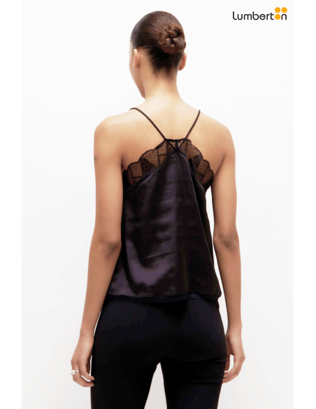 Top lencero satinado negro11245