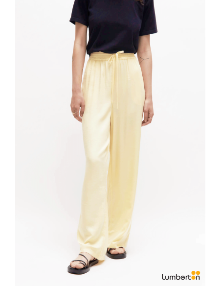 Pantalón fluido satinado amarillo11255