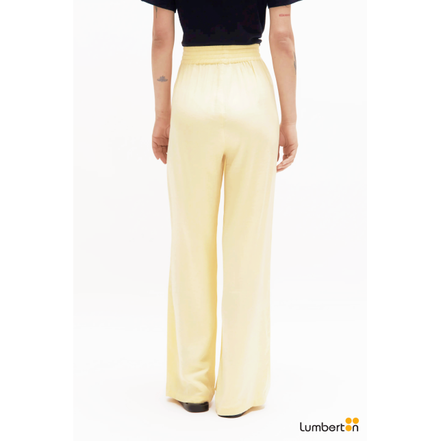 Pantalón fluido satinado amarillo11255