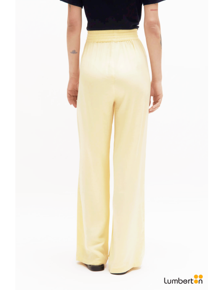 Pantalón fluido satinado amarillo11255