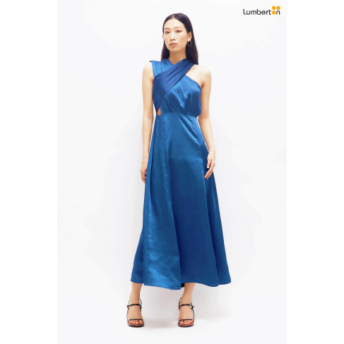 Vestido midi satinado...