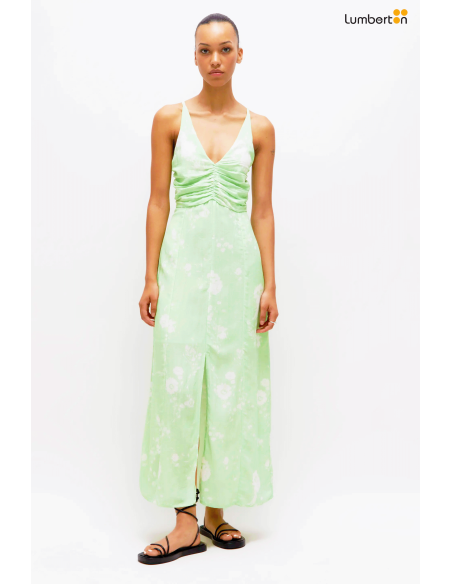 Vestido largo floral Matcha Latte41227