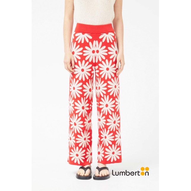 Pantalón punto estampado de...