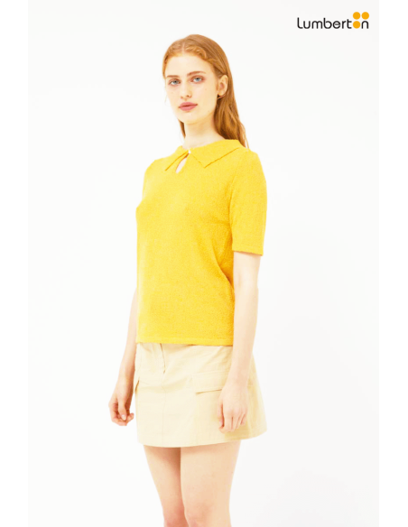 Jersei cuello polo amarillo10223