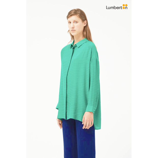 Camisa fluida oversize verde11045