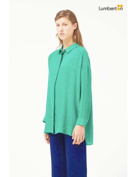 Camisa fluida oversize verde11045