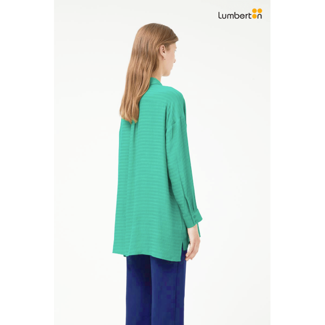 Camisa fluida oversize verde11045
