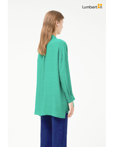 Camisa fluida oversize verde11045