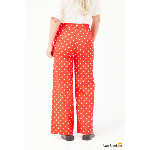 Jeans rectos lunares rojo11004 2