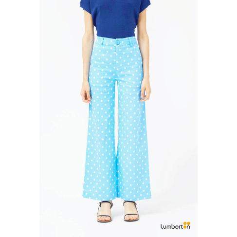 Jeans rectos lunares azul11006