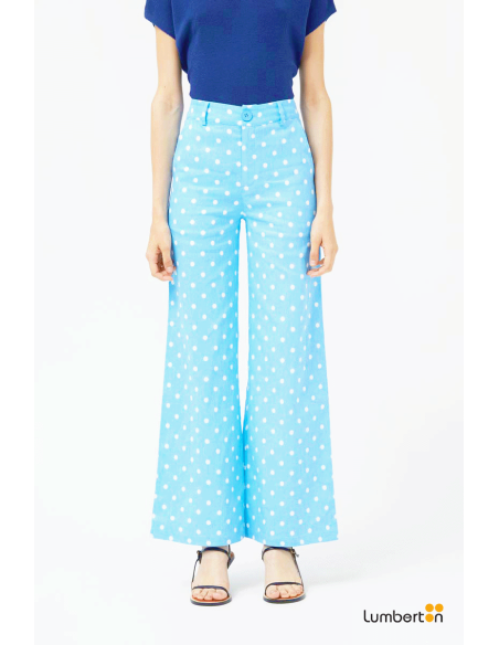 Jeans rectos lunares azul11006