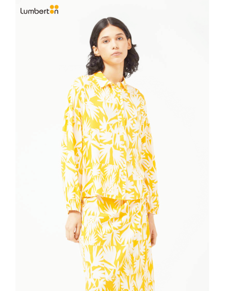 Camisa Floral Amarilla M/L11029