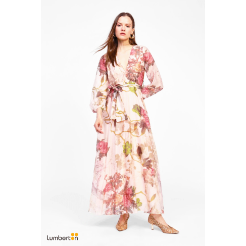 Vestido largo estampado...