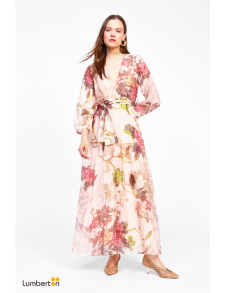 Vestido largo estampado floral043AE