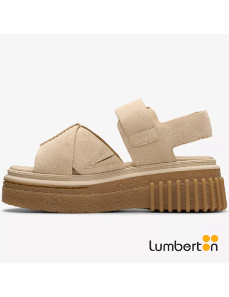 Sandalia Plataforma Beige con Hebilla EVAMAR