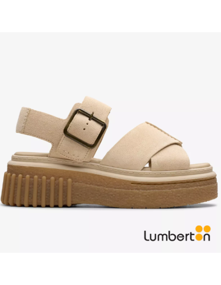 Sandalia Plataforma Beige con Hebilla EVAMAR