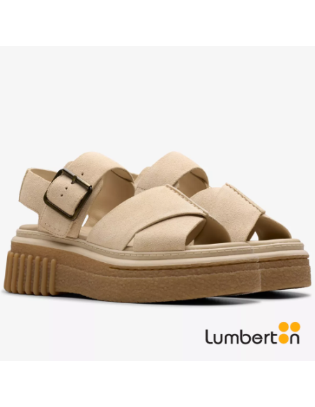 Sandalia Plataforma Beige con Hebilla EVAMAR