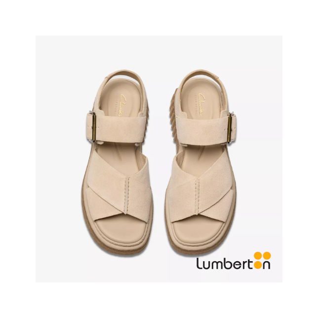 Sandalia Plataforma Beige con Hebilla...