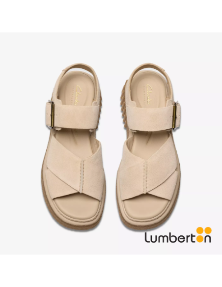 Sandalia Plataforma Beige con Hebilla EVAMAR